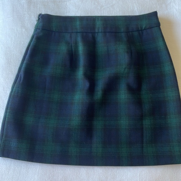 LOFT navy and green plaid wool pocket skirt - size 6 - NEW without tags - Picture 8 of 8